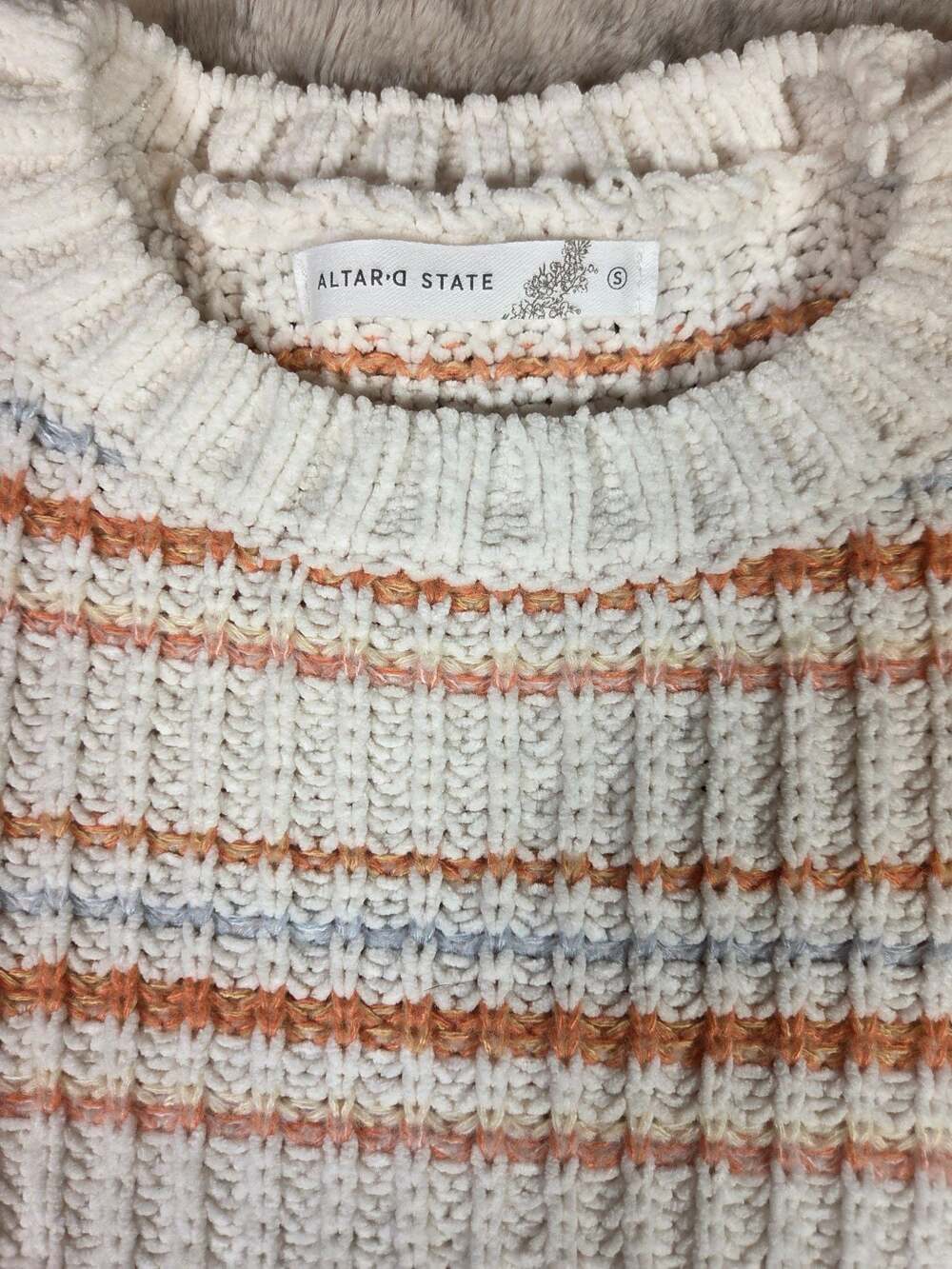 Altar'd State Striped Cropped Knit Sweater, Size S - Picture 4 of 7